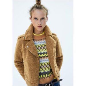 Zara teddy motorcycle jacket